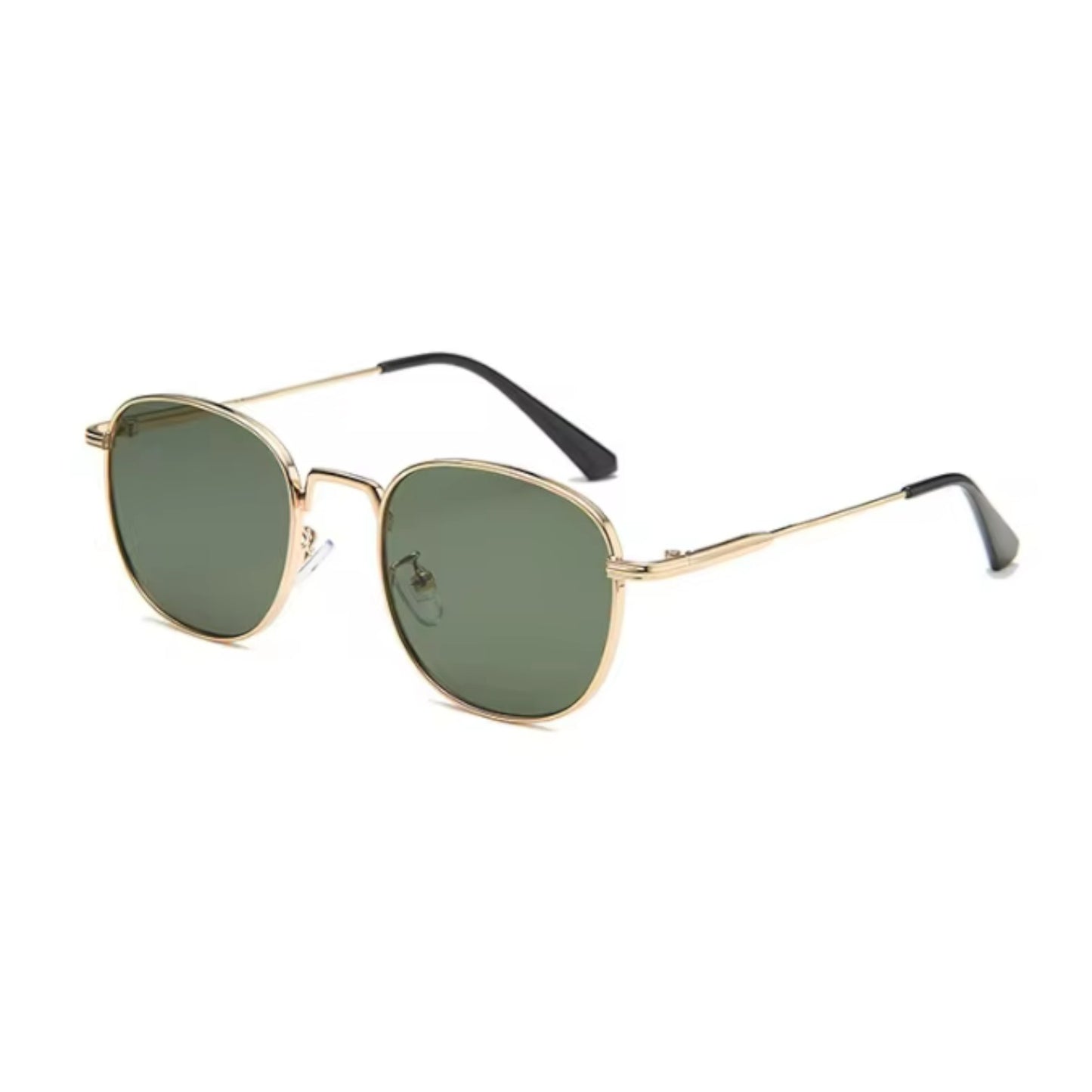 Lunettes de soleil pinigoon la numero 14 or verres vert de profil sur fond blanc