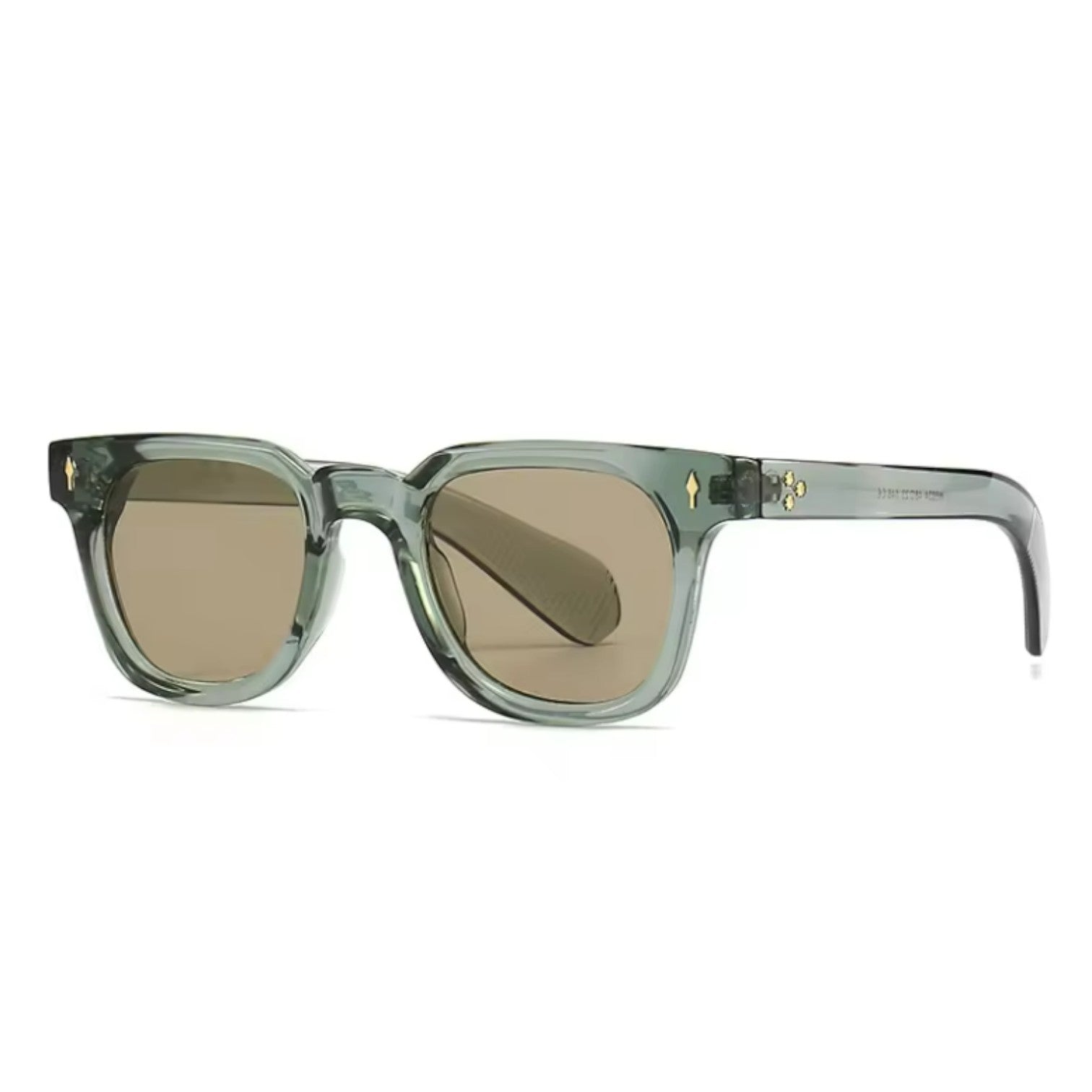 Lunettes de soleil pinigoon la numero 8 gris vert de profil sur fond blanc